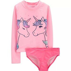 Carter’s Pink Unicorn Girls' Long Sleeve Swimsuit UPF 50+